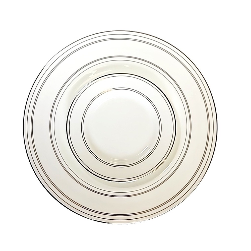NEW ~ WEDGEWOOD/ VERA WANG RADIANTE Platinum Line Dinner & Bread Plate Set